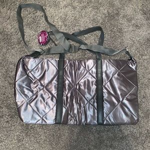 Metallic weekender bag
